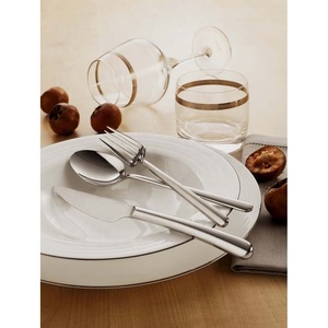 Juego de vajilla reutilizable creativa personalizada, tenedor, cuchara, increíble juego de cubiertos modernos de acero inoxidable plateado mate pulido - Product Image 2