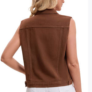 Chaleco Vaquero Moderno y Único para Mujer 2025, Color Sólido, Transpirable, Clásico, 100% Algodón, Sin Mangas - Product Image 2