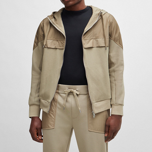 Personalizado 100% algodón hombres invierno Jogger conjunto bordado Etiqueta Privada Sudadera con capucha y sudadera patrón sólido impreso chándal capucha - Product Image 5