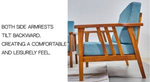 Sillón de salón individual con marco de madera de teca contemporáneo relajante de conjunto de sofá muebles para sala de estar conjunto de sofá de jardín - Product Image 6