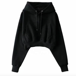 Vêtements pour femmes Impression de logo personnalisée Sweat-shirts à capuche à fermeture éclair à manches longues Sweat-shirts à capuche courts pour femmes - Product Image 5