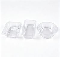Op maat gemaakte transparante voedselveilige PET plastic wegwerpverpakking voor sushi, hamburger, brood, vierkante en rechthoekige fruitverpakkingen