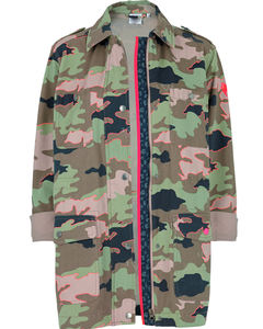 <b>Womens</b> Camouflage Utility Field Jacket Ladies Lightweight Camo <b>Parka</b> Neon Pink Zipper Trim Outdoor Casual Fashion Spring Coat - Product Image 1