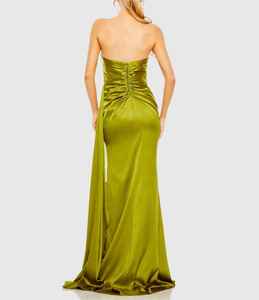 Women's High-End Evening <b>Gown</b> <b>Floor</b>-<b>Length</b> Banquet Attire Adult Temperament Nonwoven Floral Plain Dyed Technique A-Line - Product Image 4