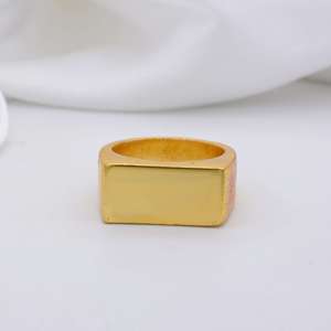 Top vente 18K plaqué or bijoux de doigt pour femmes Unique géométrique signet Texture bague ouverte en laiton massif mode féminine - Product Image 1