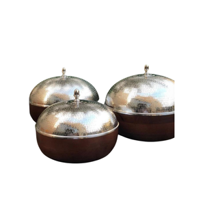 Venta al por mayor de forma ovalada decoración de mesa de Metal acero comida servir cazuela plato boda Hotel Ware Catering plato precio de fábrica - Product Image 2