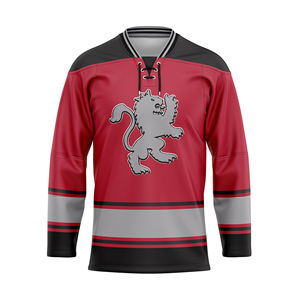 Conjunto de uniforme de hockey sobre hielo reversible OEM de alta calidad Logotipo de equipo bordado personalizado con diseño de sarga a rayas - Product Image 3