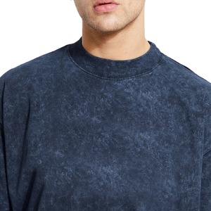 Pakistan เสื้อยืดผู้ชายสีฟ้าโอเวอร์ไซส์ซักได้น้ำหนัก260กรัมออกแบบได้เองสำหรับอุตสาหกรรม laz - Product Image 4