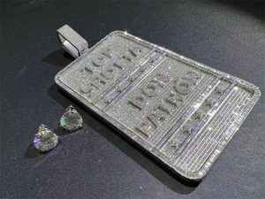 VVS Moissanite Pendentif personnalisé en argent sterling 925 LOGO personnalisé OEM/ODM Collier pendentif en diamant pour hommes et femmes - Product Image 3