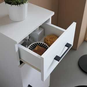 White and Black Ravenna Bathroom <b>Set</b> with Reversible Door and <b>Drawer</b> Premium Base Unit Accessory Export - Product Image 3
