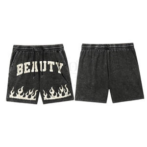 Proveedor superior Hombres Belleza Imprimir Nueva llegada con logotipo propio Calidad superior Fácil de lavar Hombres Ropa exterior Pantalones cortos de lavado ácido - Product Image 6