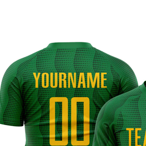 Green Yellow Soccer <b>Jersey</b> Mens Short Sleeve Football Shirt Lightweight Breathable Performance <b>Sports</b> Uniform Training Teamwear - Product Image 5