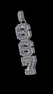 Pendentif personnalisé en argent sterling 925 avec lettre, diamant Moissanite VVS, style hip-hop, pour homme et femme, bijoux de luxe - Product Image 3