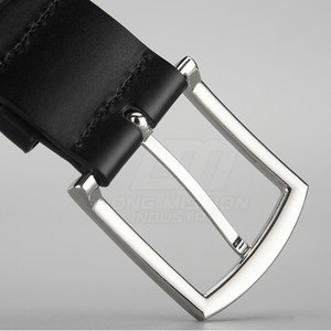 Ceinture classique en cuir véritable lisse pour homme, ceinture de costume formelle, ceinture de luxe en cuir de vachette de designer - Product Image 4