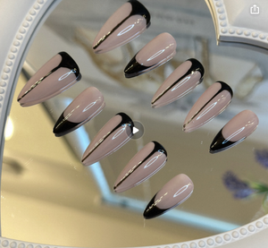 Faux ongles à presser style français, motif fleur de glace tridimensionnelle, dégradé de couleurs, douceur élégante, polyvalents - Product Image 1