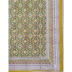 Hand Block Printed Cotton Double Dohar for <b>Bedding</b> Use - Product Image 1