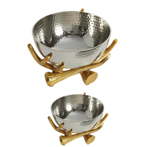 Base de soporte con acabado martillado clásico de lujo de acero inoxidable, cuenco para helado, estante de Metal para ensalada, postre, contenedor de frutas, herramientas para ensalada - Product Image 2