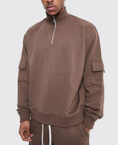 Conjunto de chándal de dos piezas personalizado OEM, chándal liso en blanco al por mayor, chándal de algodón transpirable de lana para hombre - Product Image 1