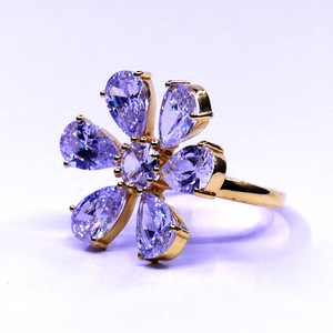 Anillo de pareja clásico de Plata de Ley 925 chapado en oro con piedras preciosas de Zirconia cúbica para fiesta, joyería de acero inoxidable - Product Image 2