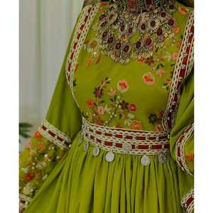 ชุดเดรส afghan kuchi แขนยาวสั่งตัดดีไซน์แบบคละแบบผ้าแต่งระบายปักลายธรรมชาติ - Product Image 3