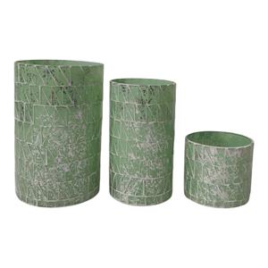 Support votif de luxe de haute qualité fabriqué à la main Unique vert blanc nuances décoratives mosaïque bocaux à bougie en verre pour la décoration intérieure - Product Image 4