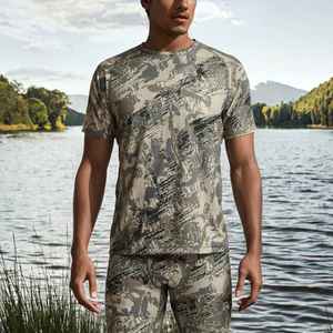 Customized Polyester Hunting Wear Shirt Outdoor Sportswear Durable <b>Camo</b> Design Sublimated Hunting T shirt - Product Image 2
