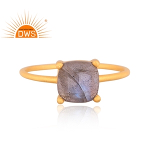 New Arrival Sterling Silver 18K Gold Plated Natural <b>Labradorite</b> Gemstone Stackable <b>Ring</b> Custom Jewelry Manufacturer - Product Image 3