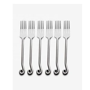Handmade Metal Stainless Steel Silver <b>Fork</b> With Spiral Design Handle End Luxury Hotel & Restaurant <b>Dessert</b> <b>Fork</b> Sets - Product Image 1