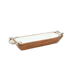 Plateau de service décoratif pour table de table Plateau de service pour aliments lourds Plateau de service en bois au design unique - Product Image 4