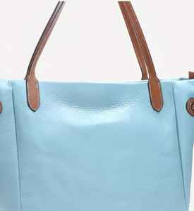 Sky Blue Genuine Leather Fashion Candy Pattern Two Handles <b>Water</b> Resistant Tote Bag Women Large Shoulder Handbag Travel Satchel - Product Image 3
