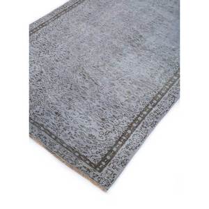 Tapis en laine gris et noir vintage noué à la main, grand format, motif médaillon rectangulaire Pae-634, pour la maison, le couloir, l'entrée - Tapis 9x12 - Product Image 2