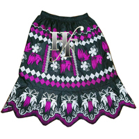 Falda de Algodón con Diseño Micronesio Personalizada, Falda Maxi Tropical Aloha para Mujer, Faldas Tribales Polinesias con Corte en A