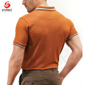 Polo décontracté à manches courtes pour hommes Tissu tricoté respirant à séchage rapide de haute qualité Bouton personnalisé Spandex Long Print - Product Image 5