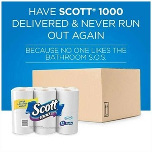 Scott 1000 Sheets Bathroom Tissue, <b>Toilet</b> Paper, 8 <b>Rolls</b> - Product Image 6
