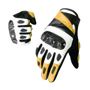 Gants de course de moto imperméables unisexes pour hommes avec écran tactile vêtements de sport longs en cuir véritable avec motif imprimé - Product Image 1