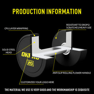 Set di Manubri Rotondi Commerciali OKPRO in PU di Alta Qualità con Logo Personalizzato Attrezzatura <span class=keywords><strong>Fitness</strong></span> da Palestra Pesi CPU - Product Image 4