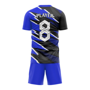 ชุดฟุตบอลแบบสั่งทำขายส่ง ผ้าโพลีเอสเตอร์ 100% ระบายอากาศได้ดี เสื้อแขนสั้นสีพื้น ชุดยูนิฟอร์มฟุตบอลที่ใส่สบาย - Product Image 2