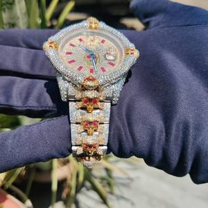 Luxe 41mm Hip Hop Moissanite Glacé Montre VVS Diamant Haute Qualité Mouvement À Quartz 20mm Bande Personnalisé Affaires Mode Verre - Product Image 2