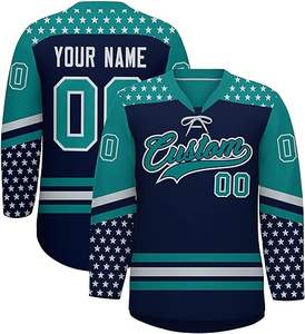 Conjunto de uniforme de hockey sobre hielo de alta calidad, camisetas y pantalones sublimados personalizados, ropa de equipo ligera y duradera para hombres, mujeres y jóvenes - Product Image 1