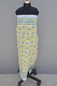 Nouvel arrivage d'écharpe légère en coton pour le cou, impression bloc à la main, paréo d'été, cadeau parfait pour elle pour l'automne - Product Image 5