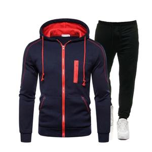 Nueva moda hombres chándales sudaderas con capucha Otoño Invierno suéter con capucha pantalones de chándal conjunto de dos piezas de talla grande peso pesado 100% algodón - Product Image 5