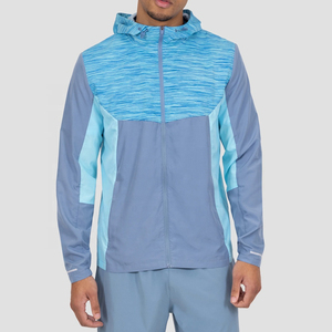 Ensemble 2 pièces de survêtement softshell à fermeture éclair personnalisée pour hommes, poignets élastiques imperméables, vestes de survêtement coupe-vent en nylon unisexe pour hommes - Product Image 1