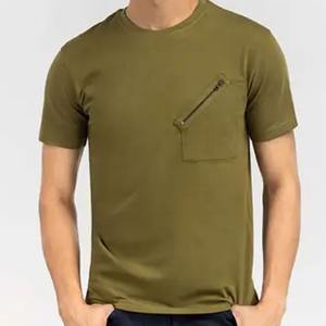 T-shirt pour hommes respirant et écologique de haute qualité Style personnalisé à manches courtes col rond haut imprimé en polyester/coton tricoté - Product Image 4