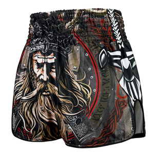 Berserkers Fury High-Cut Retro Style Muay Thai Shorts Pakistán Hecho Sublimación Custom Muay Thai Shorts - Product Image 2