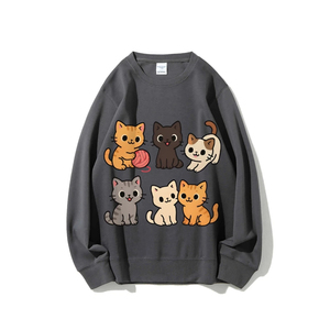 เสื้อสเวตเตอร์ลายแมวน่ารักสำหรับผู้ชายเสื้อผ้าลำลองดีไซน์สนุกสนานทันสมัยพิมพ์ลายสัตว์น่ารักในสไตล์ Y2K - Product Image 2