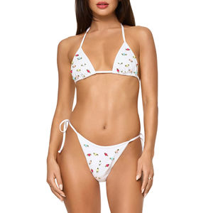 Conjunto de Bikini de 2 Piezas con Top Deportivo Transpirable con Estampado Animal para Mujer, Servicio OEM, Secado Rápido, Antibacteriano, Spandex/Nailon - Product Image 1