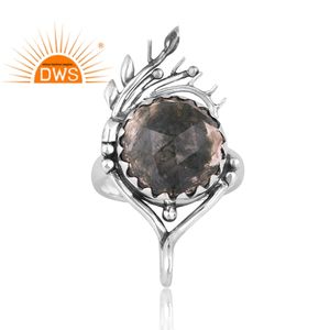 แหวนพลอย925มอสอาเกตสีเงินธรรมชาติดีไซน์พื้นผิวสำหรับผู้หญิงเครื่องประดับที่กำหนดเองเป็นของขวัญสำหรับผู้หญิงสำหรับผู้หญิง - Product Image 3