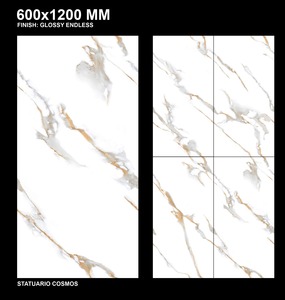 Carreaux de porcelaine Statuario Cosmos de haute qualité 600x1200mm dalles polies pour la décoration intérieure résidentielle et commerciale - Product Image 4