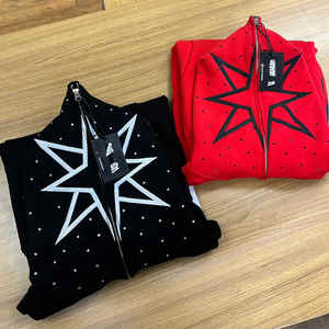 Streetwear Luxury Custom 3D Puff Print Logo Oversized French Terry Full <b>Zip</b> <b>up</b> <b>Cropped</b> Rhinestone <b>Hoodies</b> - Product Image 5