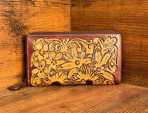 Nouveau portefeuille occidental en cuir repoussé à la main pour femmes porte-carte de crédit en cuir véritable de haute qualité et portefeuille de téléphone - Product Image 4